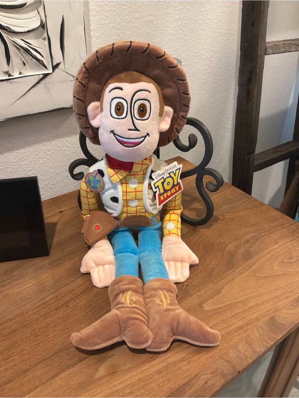 Vintage 22” Toy Story Woody cuddly, pillow, pal - Brown Hat, Yellow Shirt NWT